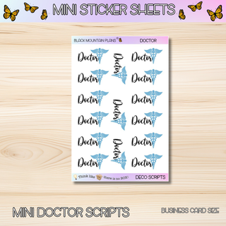 DOCTOR  Mini Deco Script Sticker Sheets